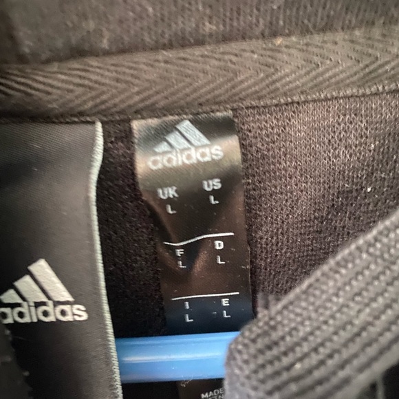 Black Adidas Hoodie Size Mens Large - Picture 3 of 3